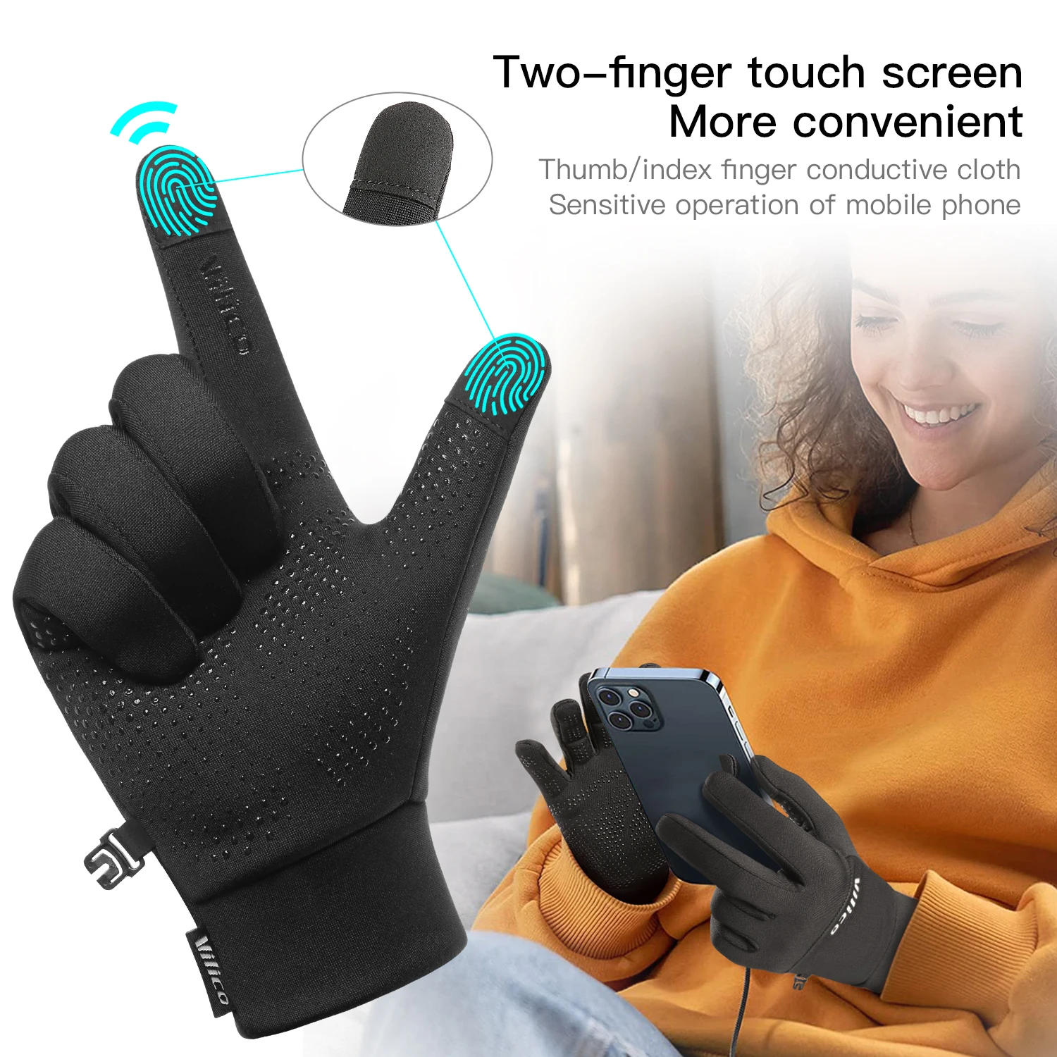 Outdoor Sports,Running,Winter Cycling,Touch Screen Gloves,Women\'S Autumn And Winter Cycling,Warm And Windproof With Fleece Glove