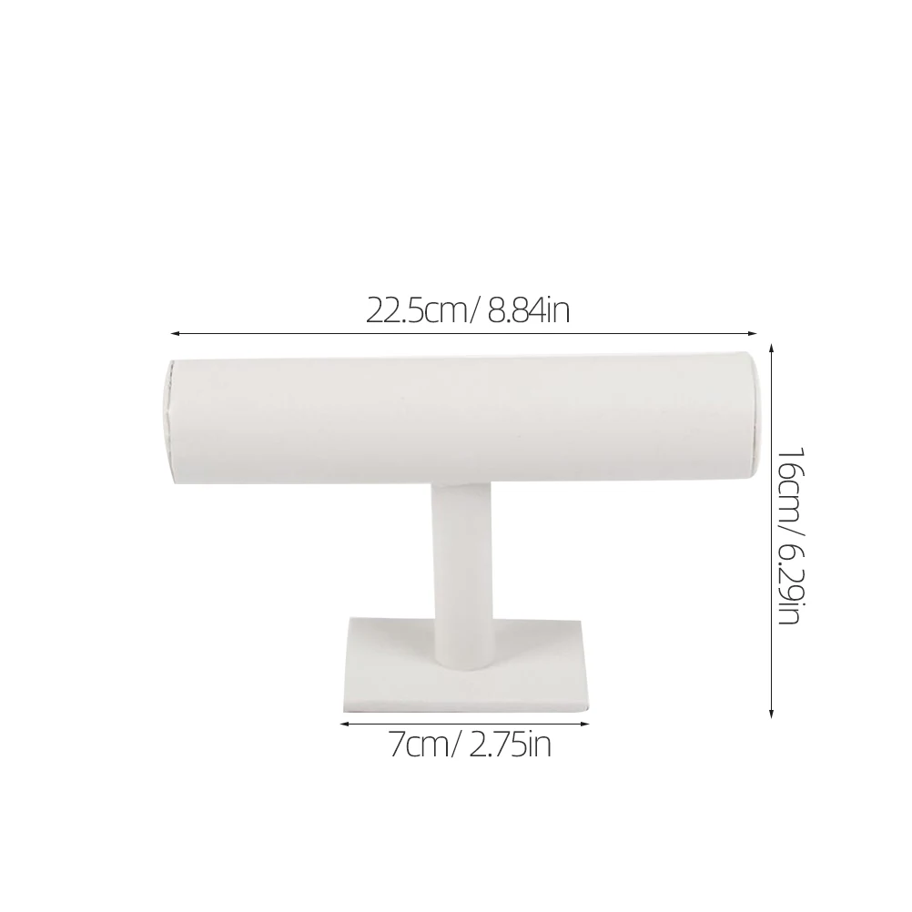 

Stylish T-Shaped Display Display Rack Stand White Single Layer Bracelet Necklace Watch Rack For Home Retail Use