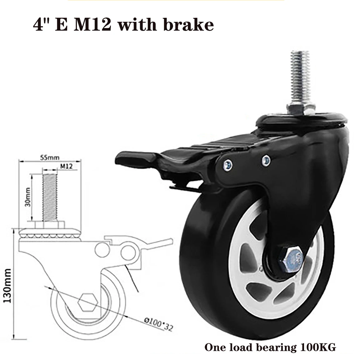 

Furniture Caster Heavy Duty 4 inch/5 inch 360 Rotatable Swivel Castor Wheels For Platform Trolley Chair Household Accessories