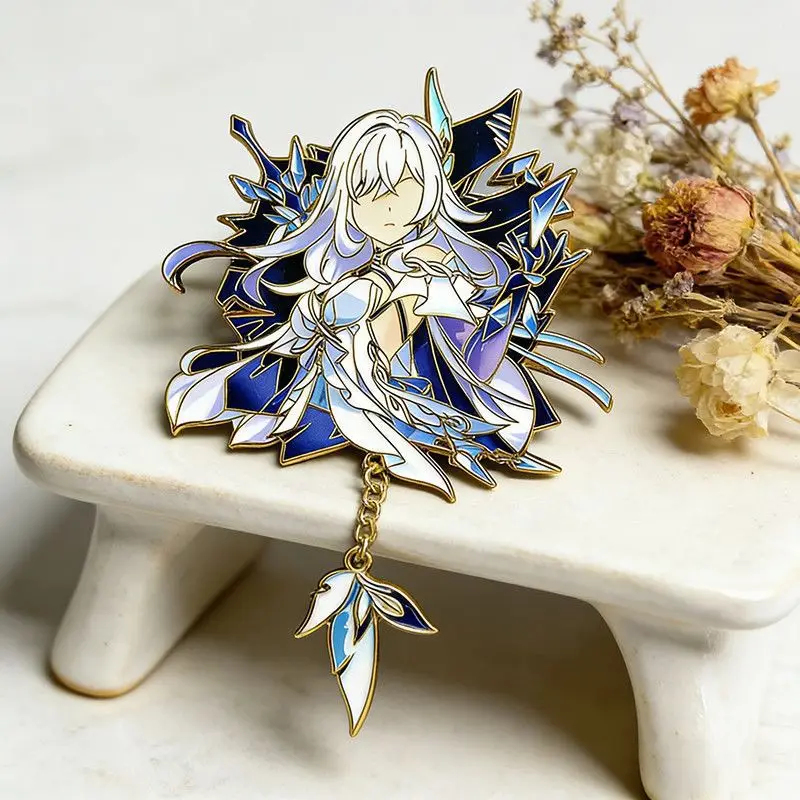 Genshin Impact II Capitano Badges Anime Cosplay Marionette Skirk Thrain Sandrone Party Costumes Pins Backpack Brooches Fans Gift image 4