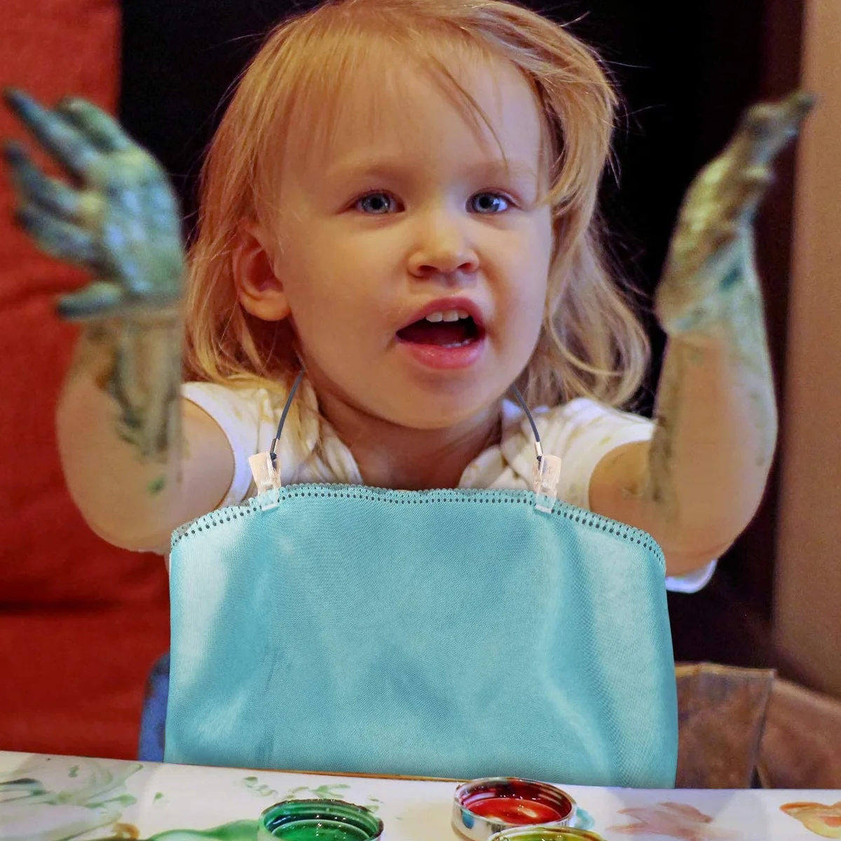 

1 Set 15 Pcs Adjustable Bib Holders Clips Flexible Bib Clips Clothes Protecting Clips for Adult and Kids (Blue Purple Black Dark