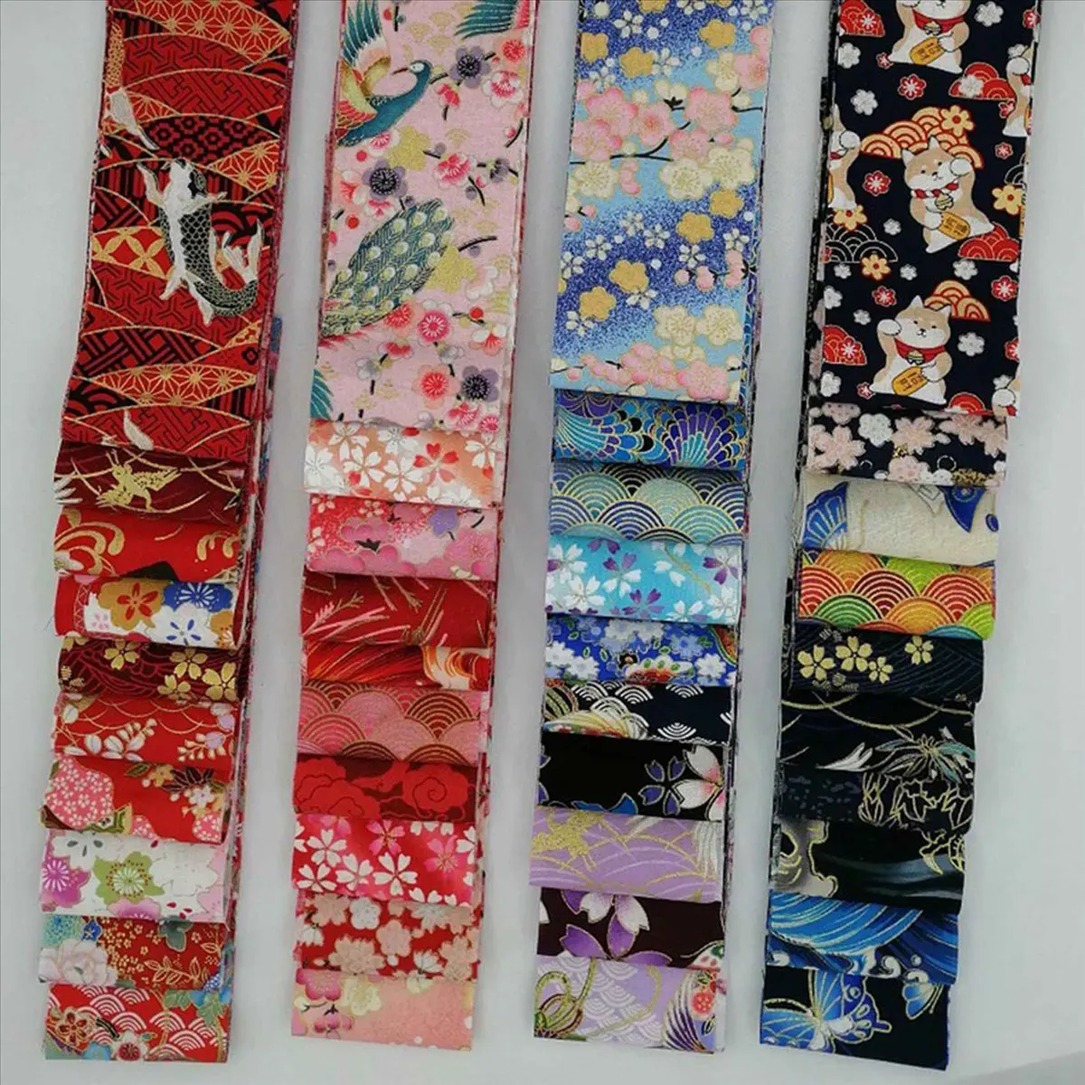 kuaishan Jelly Roll Fabric Strips for Quilting,80 PCS Roll Cotton Fabric for Sewing with Different Patterns DIY Craft Patchwork