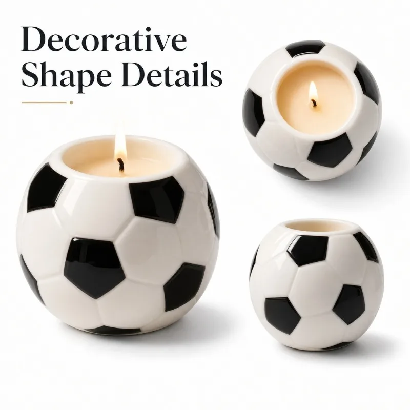 Fashionable Cartoon Football Shaped Gypsum Cup Creative Theme Birthday Party Football Cup Aromatherapy Candle Coffee Cup