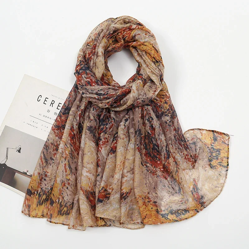 2024 موضة كبيرة أومبير البتلة الأزهار وشاح فسكوزي سيدة طباعة لينة الفوال شالات ويلتف الباشمينا فولاردز مسلم الحجاب 180*85 سنتيمتر