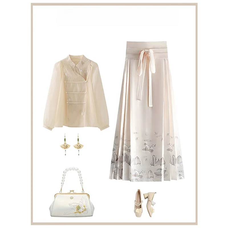 

New Chinese Sle National Trend Modified Tailed Skirt Women's Autumn New Ele Unique Design Hanfu irt Top