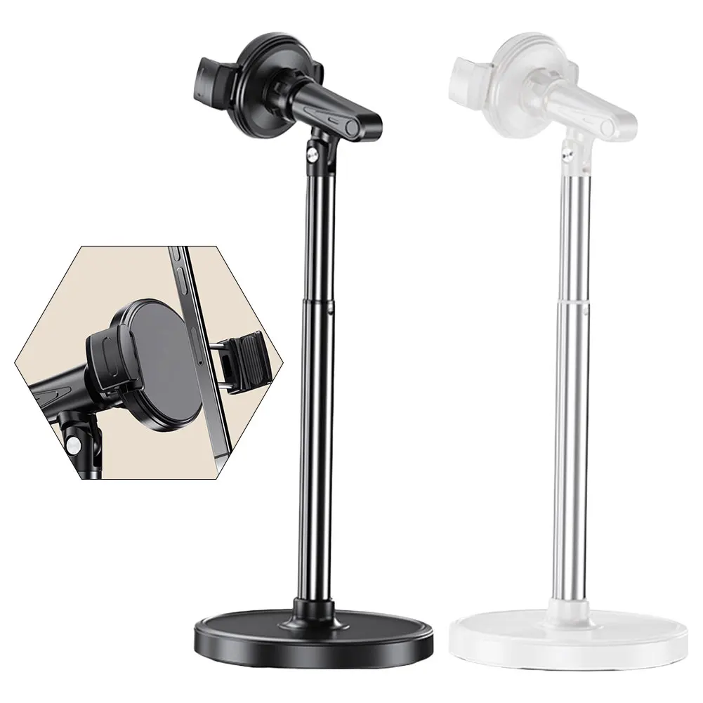 

Stylish Retractable Phone Stand for Desk Adjustable Height and Angle for Tailored Viewing Experience and Desk Decor