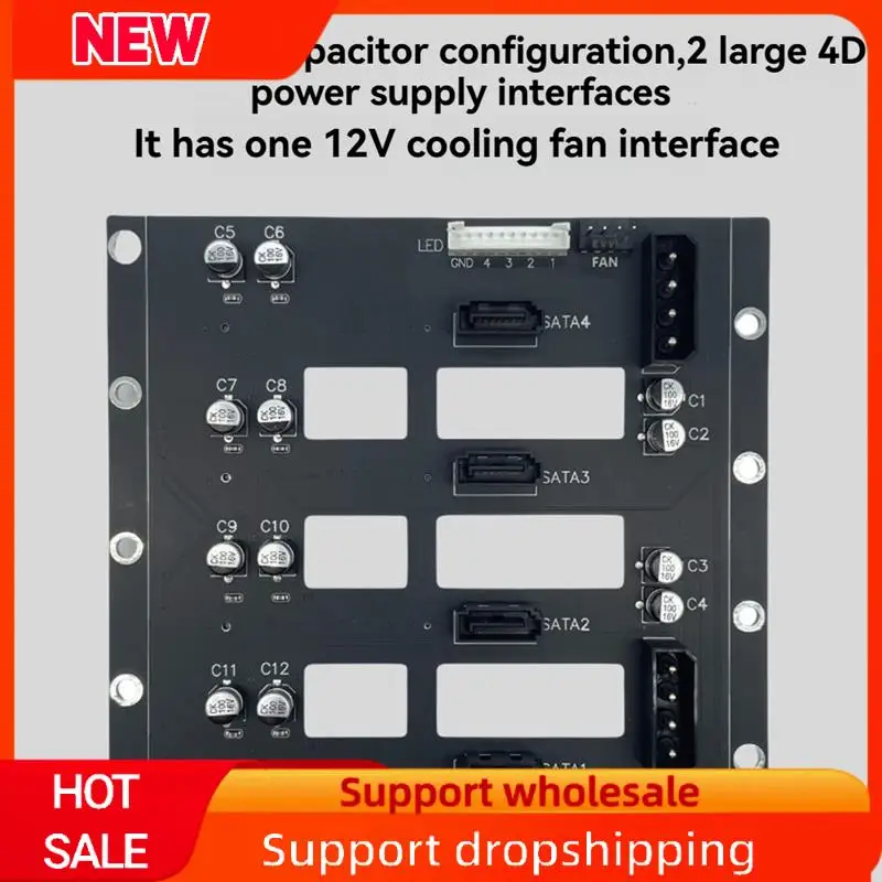 Superb SATA To 4-Disk SSD/HDD Adapter 6Gbps Server Expansion Card With 7/29P SATA Interface And 4D Power Supply For NAS Storage