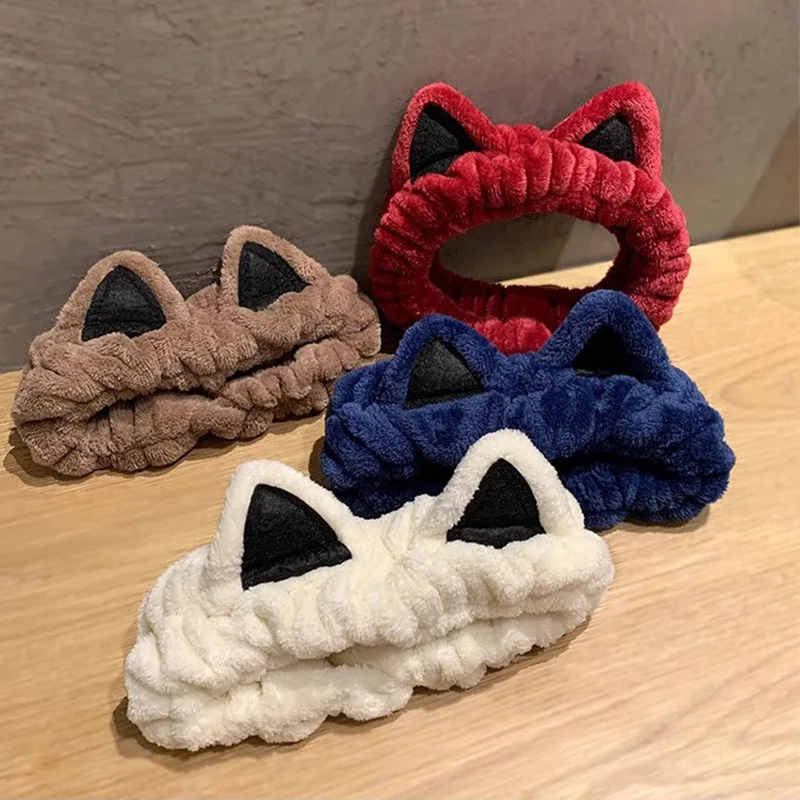 Cute Creative Plush Cat Hair Bands Women Funny Cartoon Headdress Face Wash Headband Fashion Girl Hair Accessories