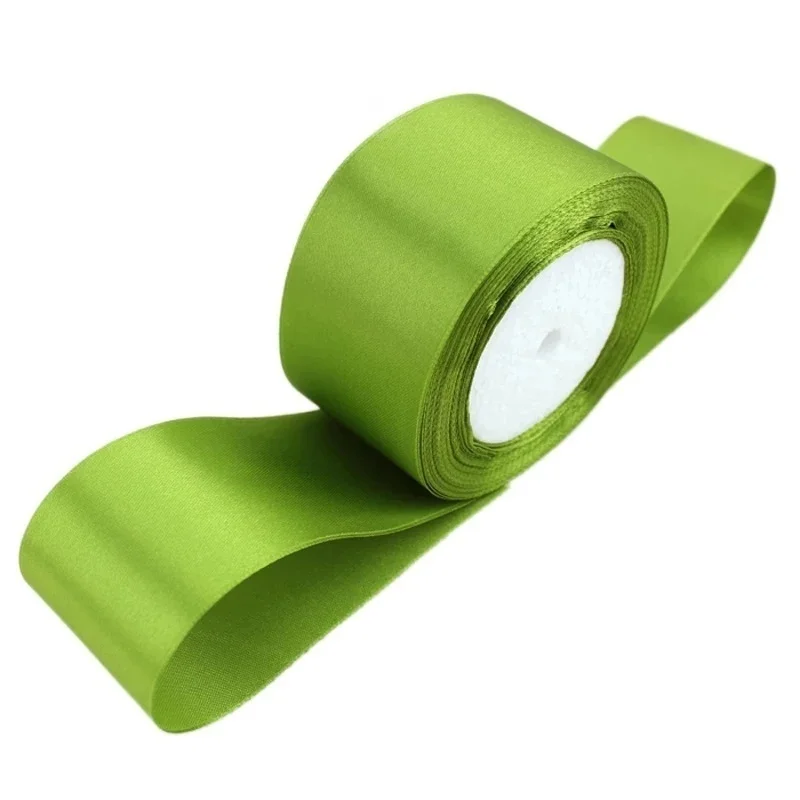 25 Yards/Roll Fruit Green Single Face Satin Ribbon Wholesale Gift Wrapping Christmas Handmade DIY Ribbons