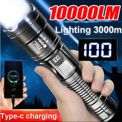 Portable Rechargeable LED Flashlights High Power Military Tactical Flashlight Telescopic Zoom Torch Lamp Outdoor Camping Fishing