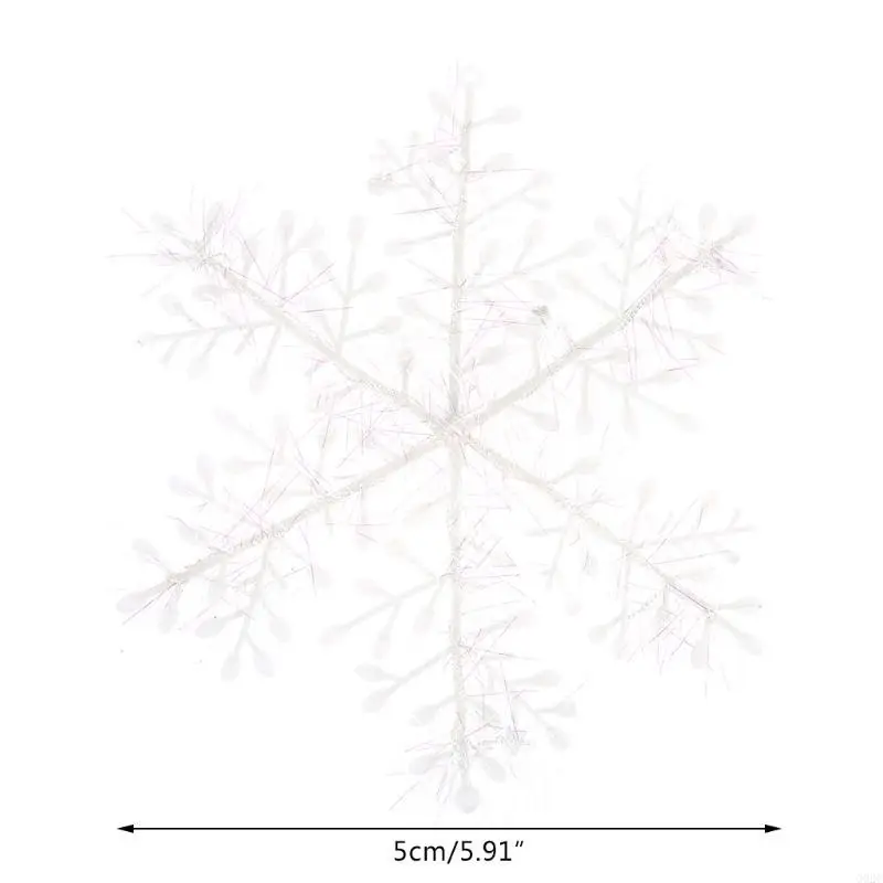 G92C White Snowflake Ornaments Christmas Tree Window Door Accessories
