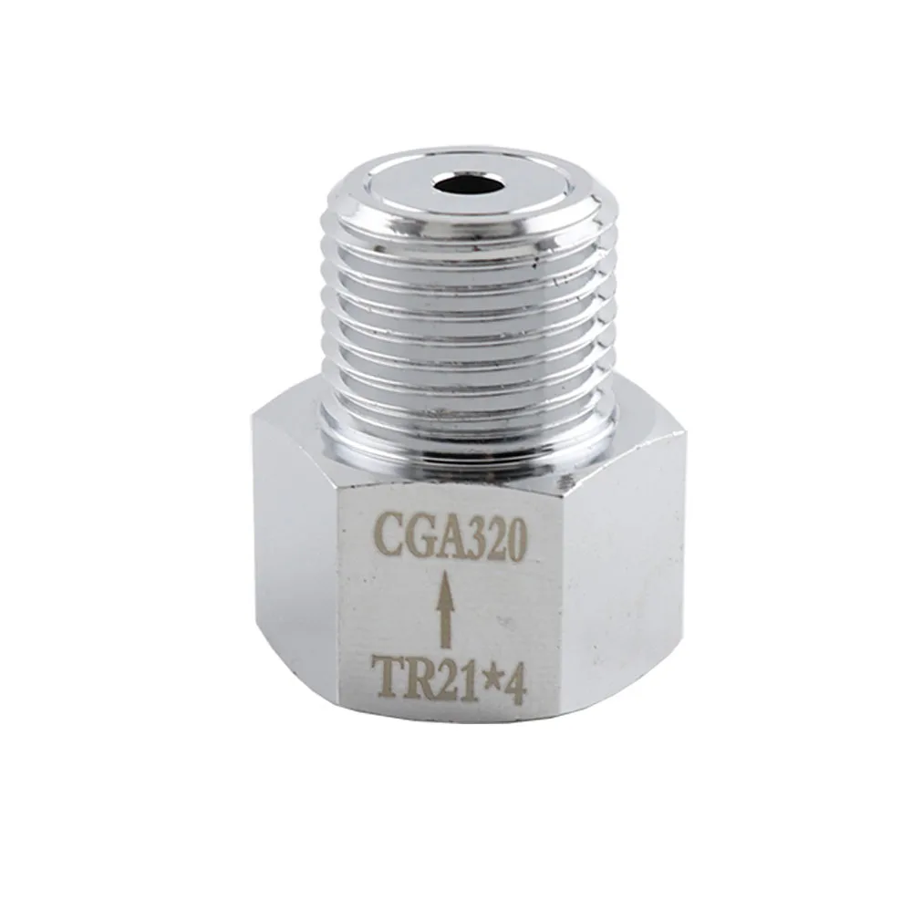 Cylinder Refill Adapter TR21-4 to CGA320 Thread Convert for Homebrew Soda Stream Co2 Regulator Aquarium Tank Adaptor