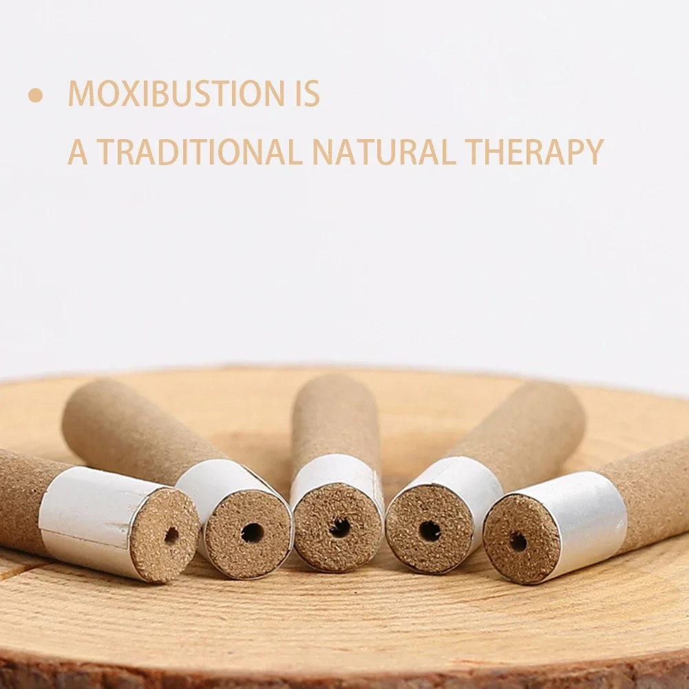 100pcs Moxa Burning Column Detoxificatio Replaceable Moxibustion Massager Slimming Self-adhesive Natural Therapy for Health Care