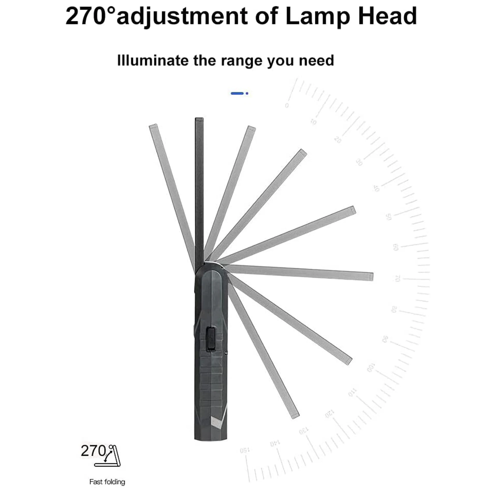 2 Pack LED Work Light,COB Rechargeable Work Lights with Magnetic Base Hanging Hook and 270°Rotate 4 Modes Bright LED