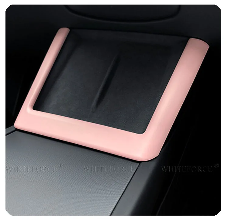 Für Mittelkonsole Kabellose Ladevorrichtung Trim Tesla Model 3 Highland & Model Y Juniper, Alcantara/ABS Material Innenraumschutz – Detail 9