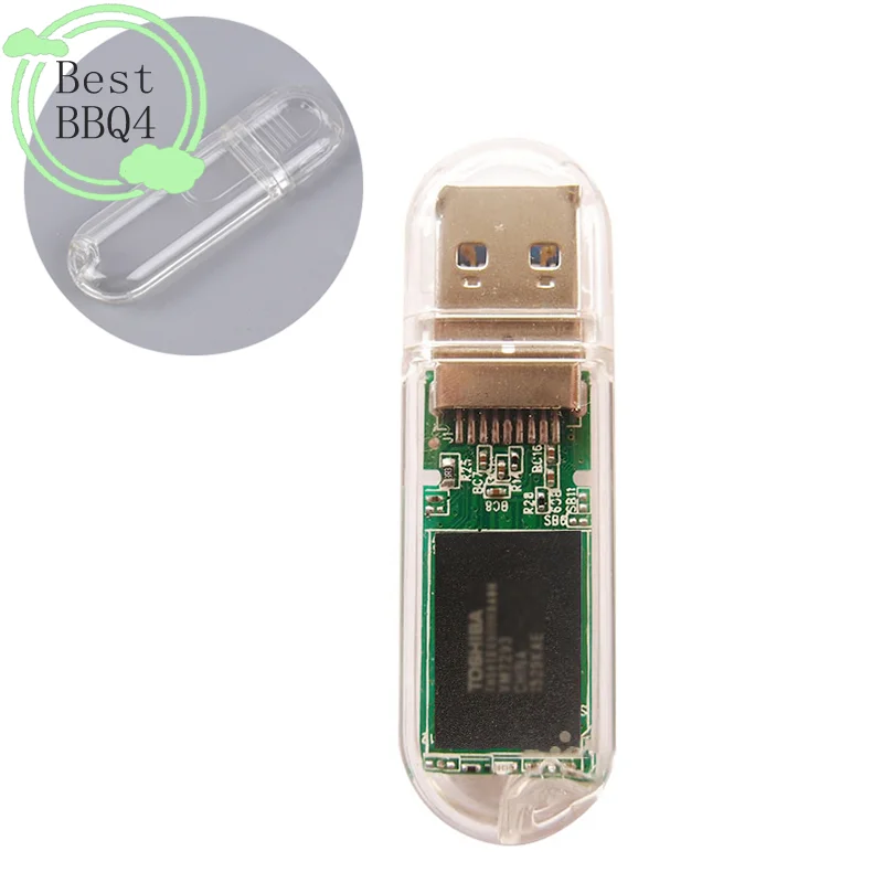 (BBQ4)Small Plastic Instrument Enclosure USB Stick Junction Housing Plastic Transparent U Disk Enclosure Plastic U Disk Housing