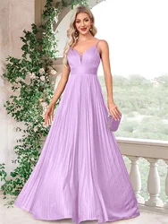 Lucyinlove Elegant Chiffon sleeveless Formal Evening Dresses Long 2024 Luxury Women Bridesmaid Party Dress Cocktail Prom Gowns