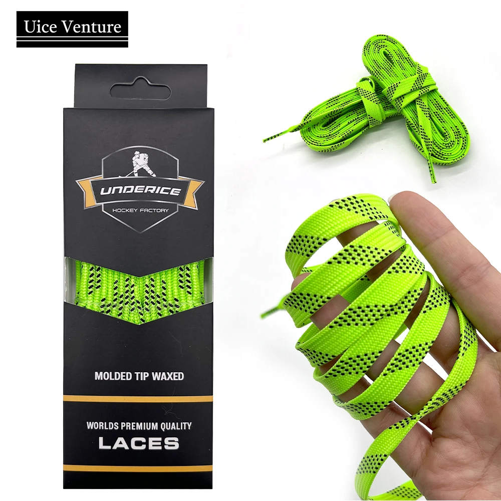 72-120inch Ice Hockey Skate Laces Hockey Skate Shoe Lacer Dual Layer Braid Box-Packed New Green Hockey Accessories