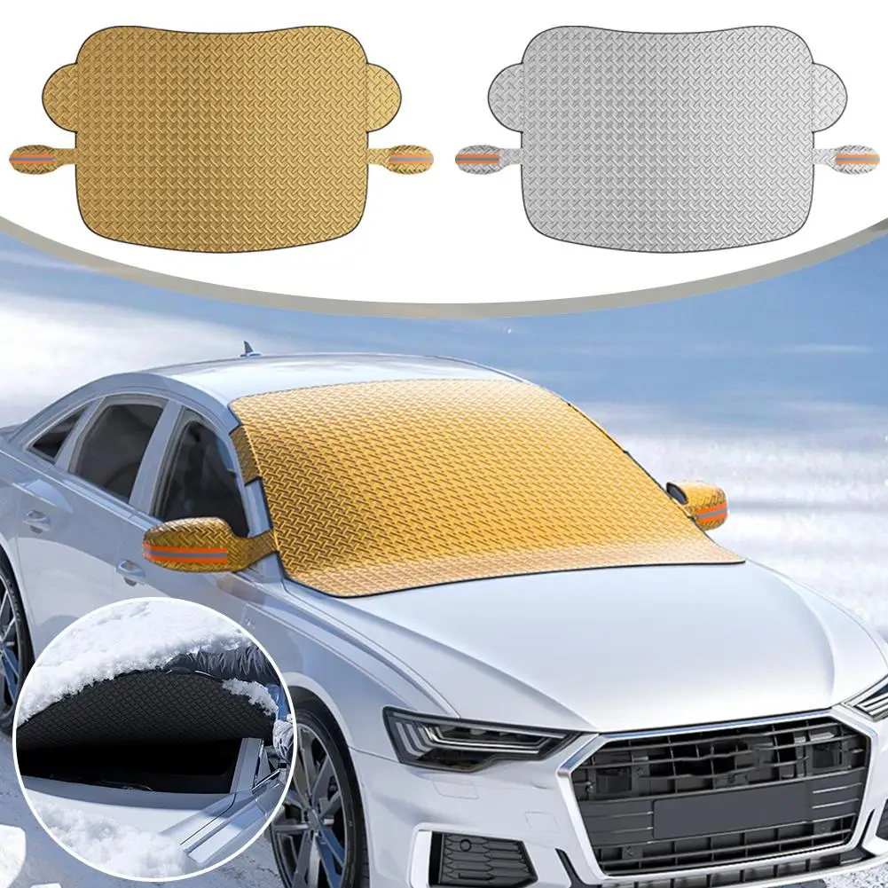 Universal Car Front Windshield Snow Cover Windproof Frost Proof Antifreeze Thickened Snow Proof Half Cover For Windshield W A8Y1