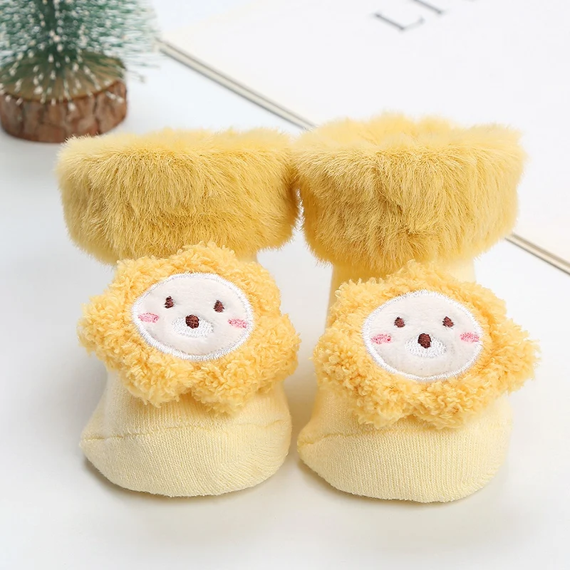 Bobora Winter Baby Socks Cartoon Animal Anti-slip Infant Floor Sock Toddler Girls Boys Newborn Kids Warm Thicken Plush Socken