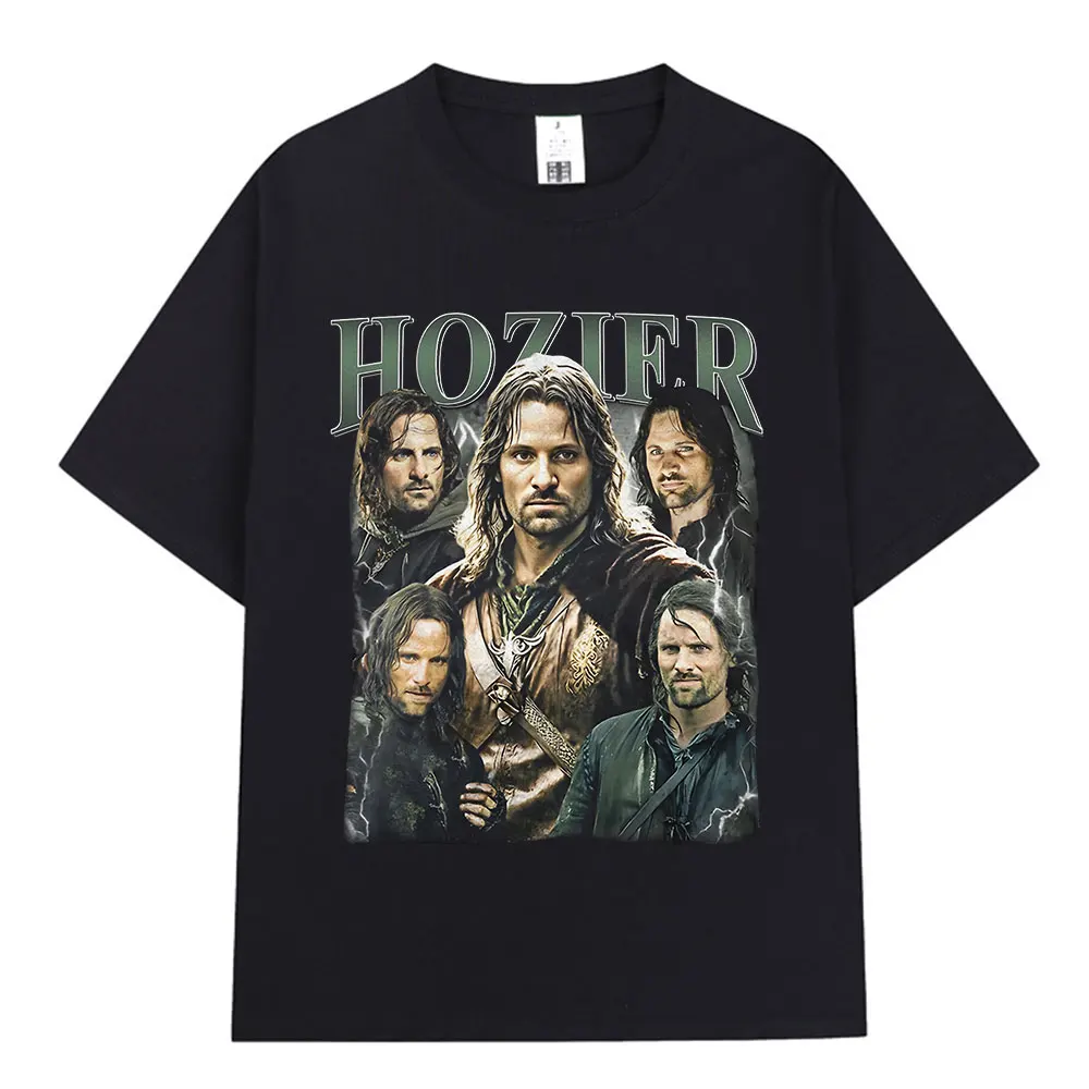 

Забавная футболка Hozier с рисунком Арагорна и мема, мужская и женская футболка с коротким рукавом в стиле хип-хоп Харадзюку, Повседневная футболка из 100% хлопка большого размера