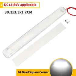 Ultra-thin High Car Interior Lights Crystal Housing LED Truck Tricycle Interior Light 12-85 Volt Car Refit Reading Light