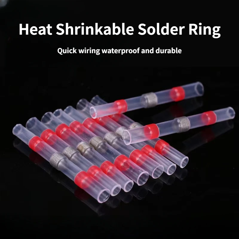 Heat Shrinkable Wire Connector SST21 Waterproof Sleeve AWG22-18 Butt Electrical Splice Tinned Solder Seal Terminal