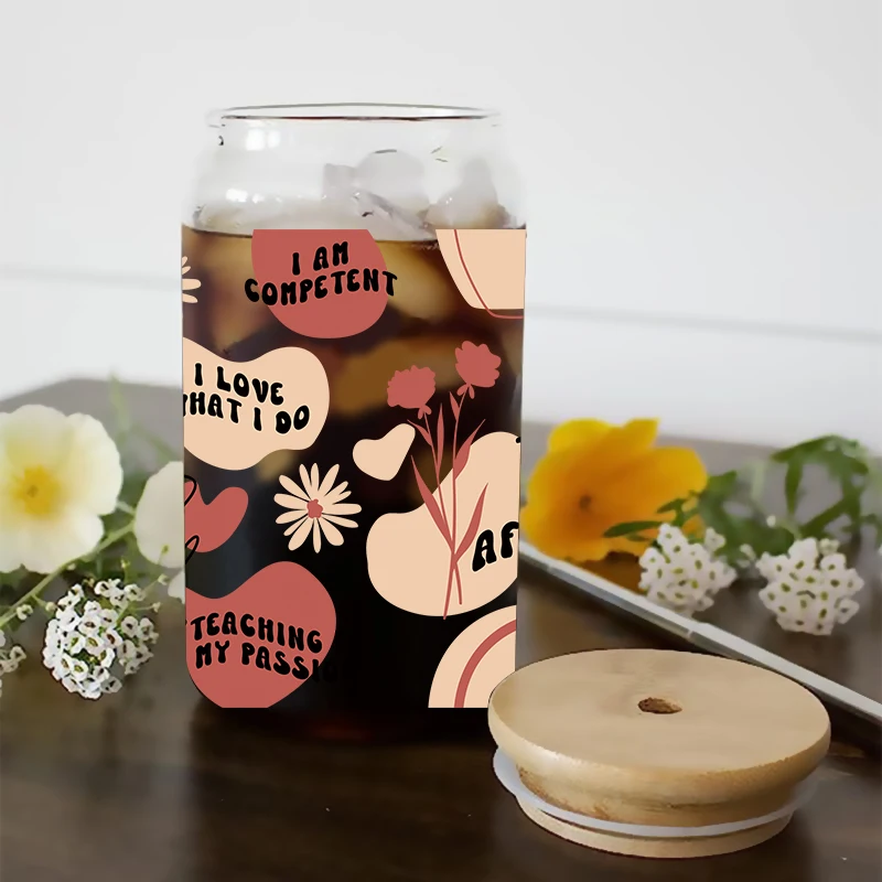 ملصقات نقل مطبوعة ثلاثية الأبعاد للأشعة فوق البنفسجية DTF للمعلم والماما، أغطية أكواب سعة 16 أونصة لجلد معدني من السيراميك والزجاج وما إلى ذلك. د26612