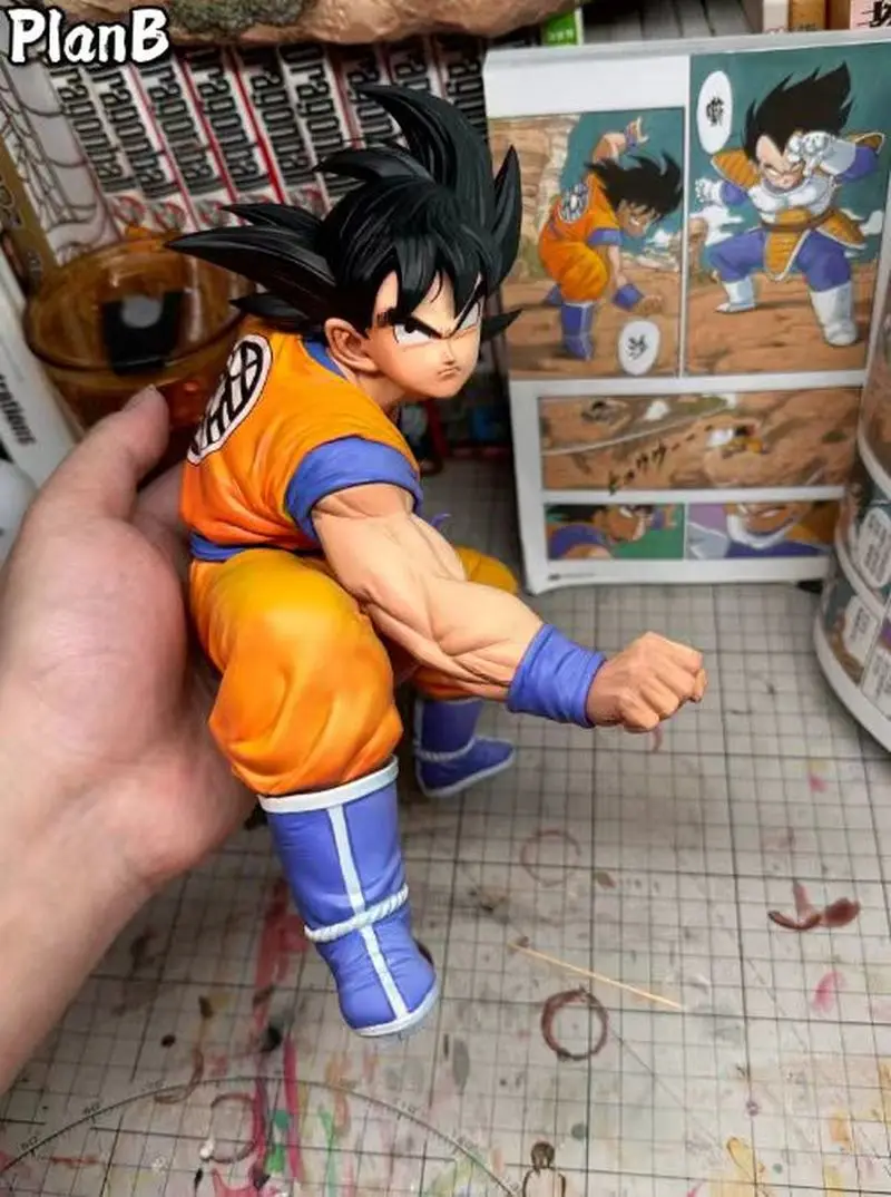 

Gk Dragon Ball Hand Up Son Goku Anime Figures Desktop Ornaments Super Saiyan Statue Trend Model Toys Children Doll Holiday Gifts