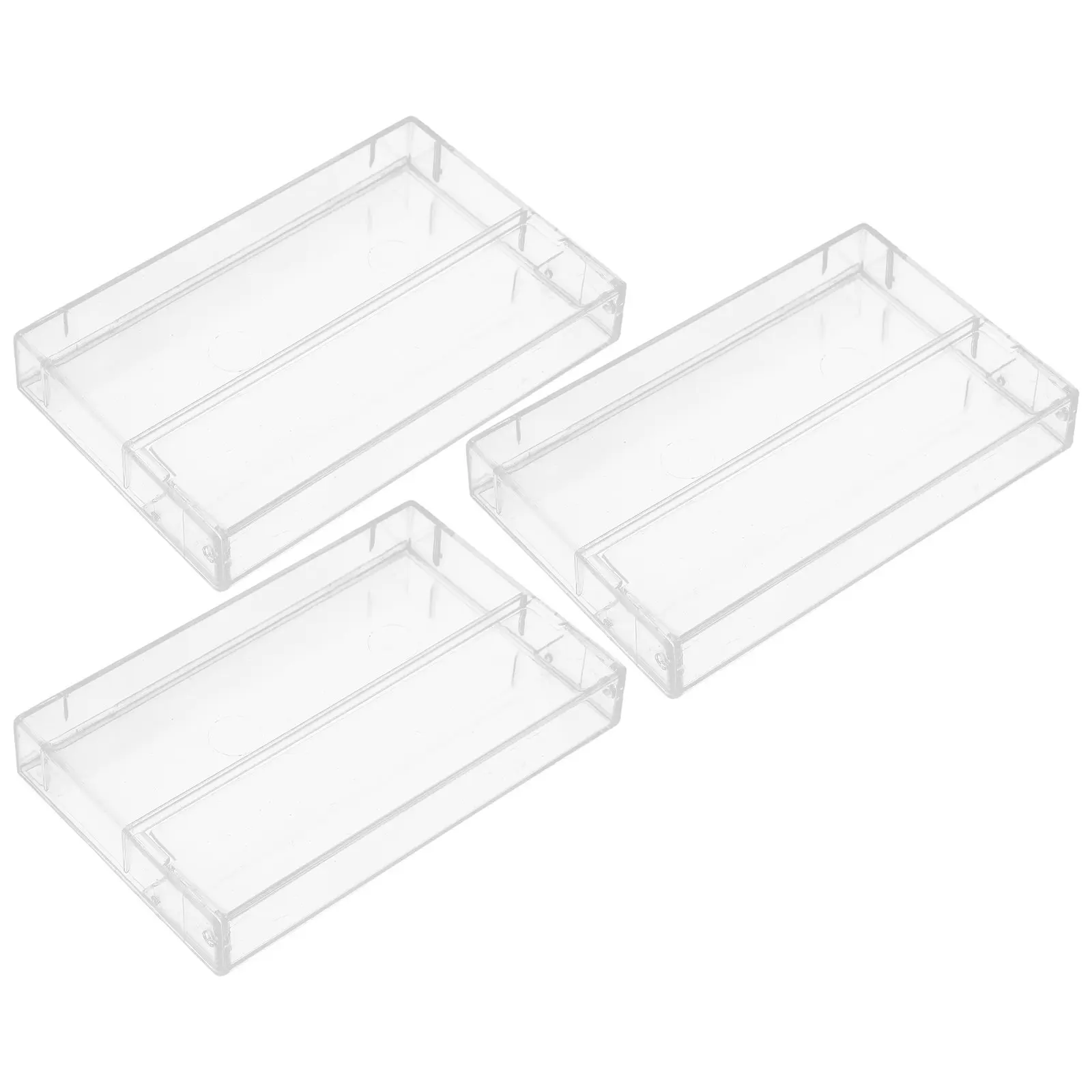 3Pcs Transparent Polystyrene Cassette Tape Cases Compact Audio Storage Box Nostalgic Music Tape Holder Stackable Desktop