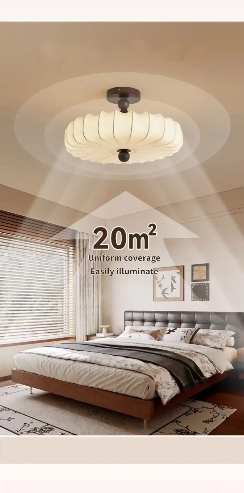 Nordic E27 LED Ceiling Lamp Bedroom Minimalism Chandelier