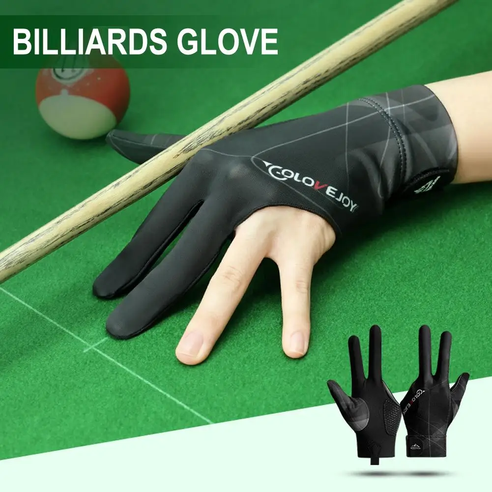 Guantes de billar profesionales para mano izquierda, guante de billar de tres dedos, antideslizante, elasticidad, accesorio de entrenamiento de billar