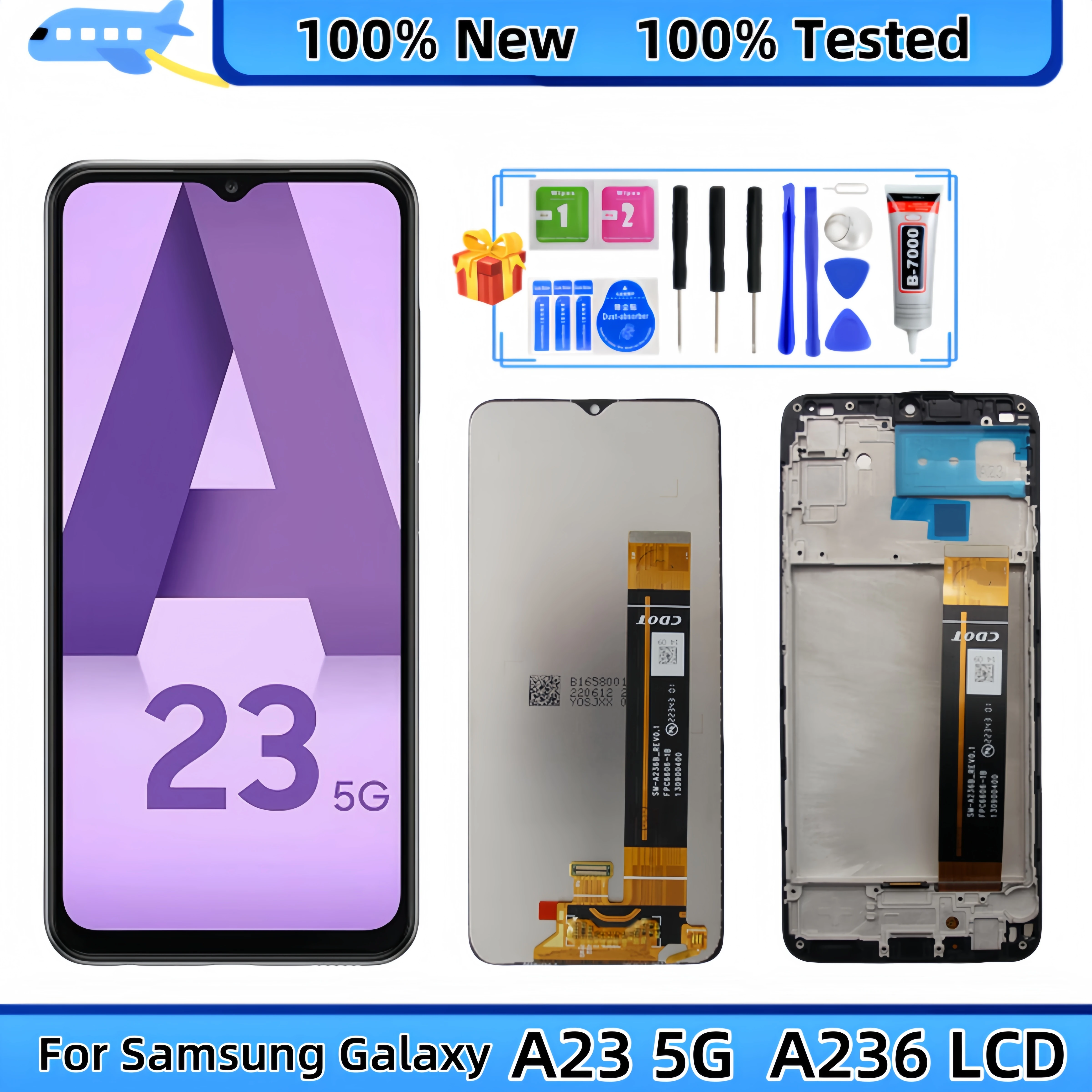 

LCD Display Touch Screen Digitizer Assembly Replacement, Samsung Galaxy A23 5G, A236, SM-A236B/DS, A236B, A236U, A236E