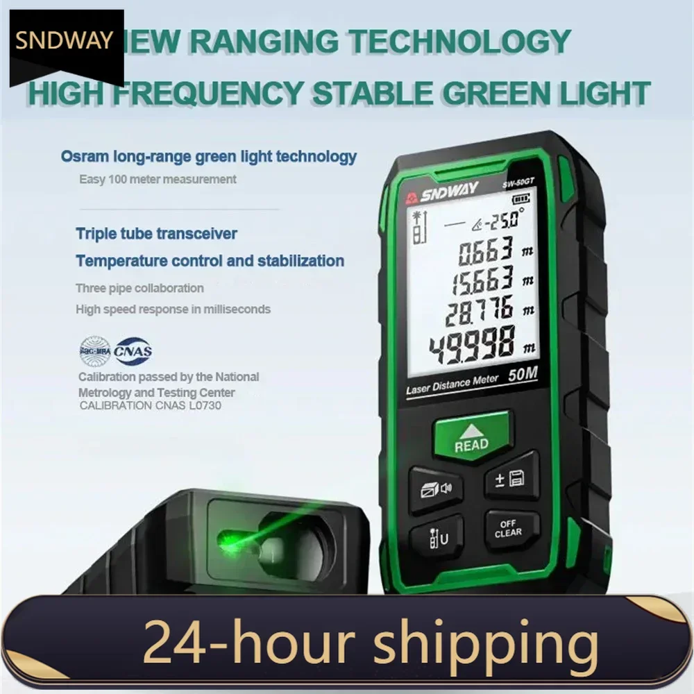 

SNDWAY Laser Distance Meter SW 50GT 70GT 100GT Digital Rangefinder Green Laser Professional Range Finder Laser Measure Meter