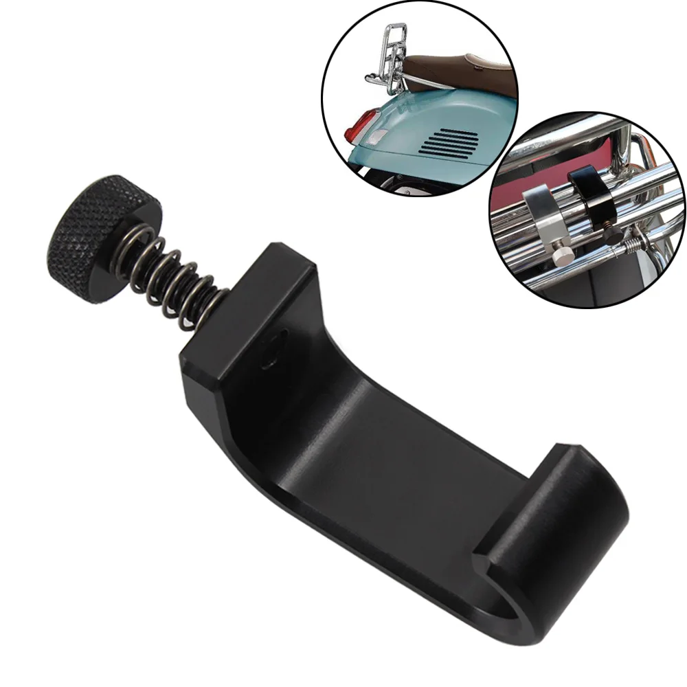 Motorcycle Black Aluminum Frame Hook Crotchet Grip Adjuster For Vespa GTS LX LXV Sprint Primavera 50 125 250 300 GTS Accessories