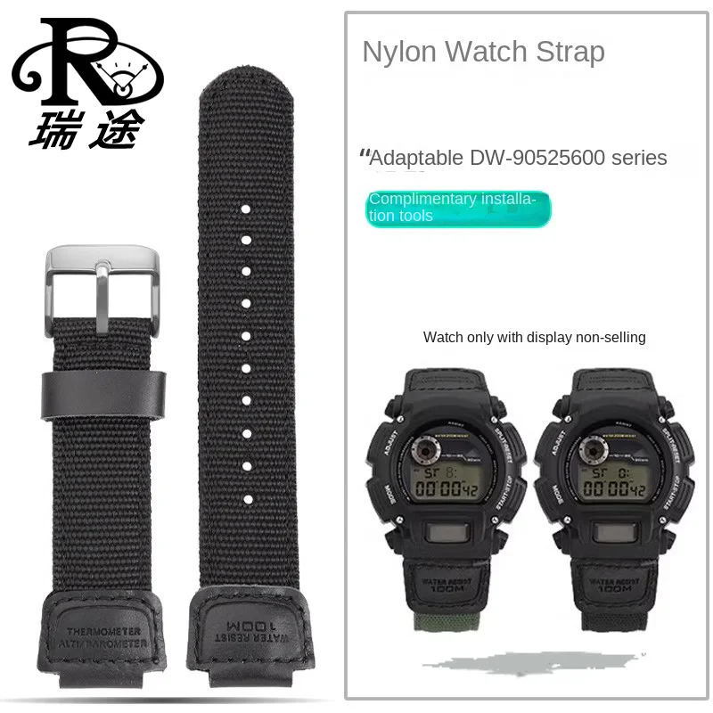 Modified nylon canvas 16mm strap For Casio DW-9052 DW-9050 DW-9051 DW-9000 electronic watch Sports bracelet Men band accessories