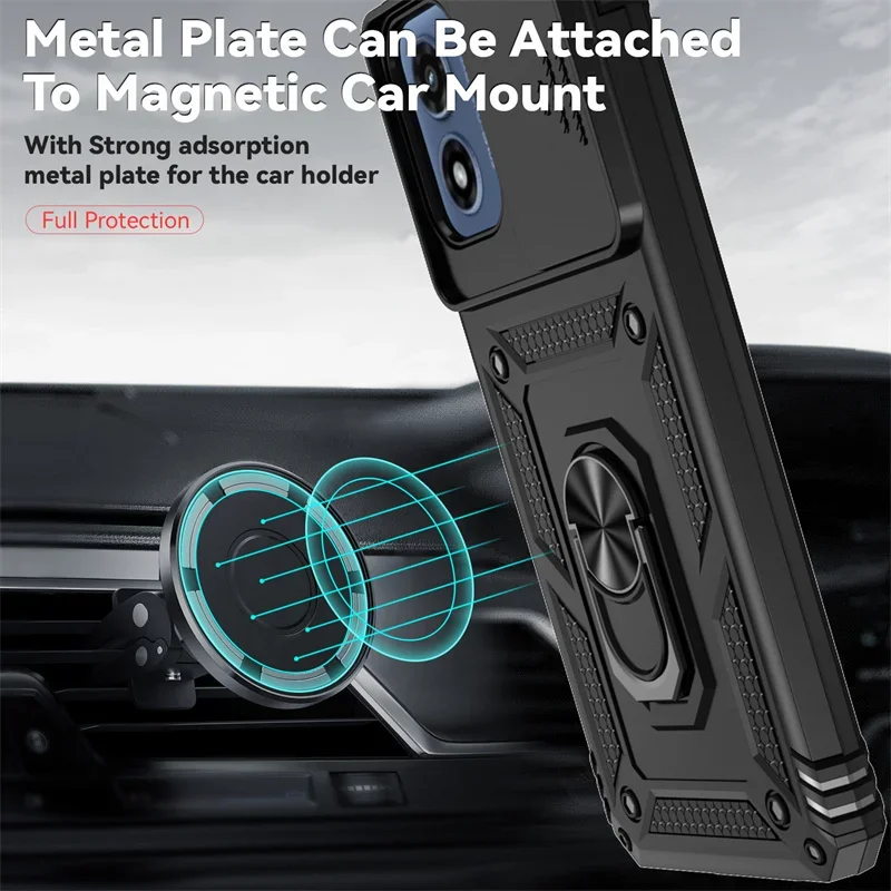 Armor Shockproof Case For Motorola Moto G Play 2024 G Power Stylus Pure 5G 2023 2022 Cover Ring Car Holder Shell Coque Funda