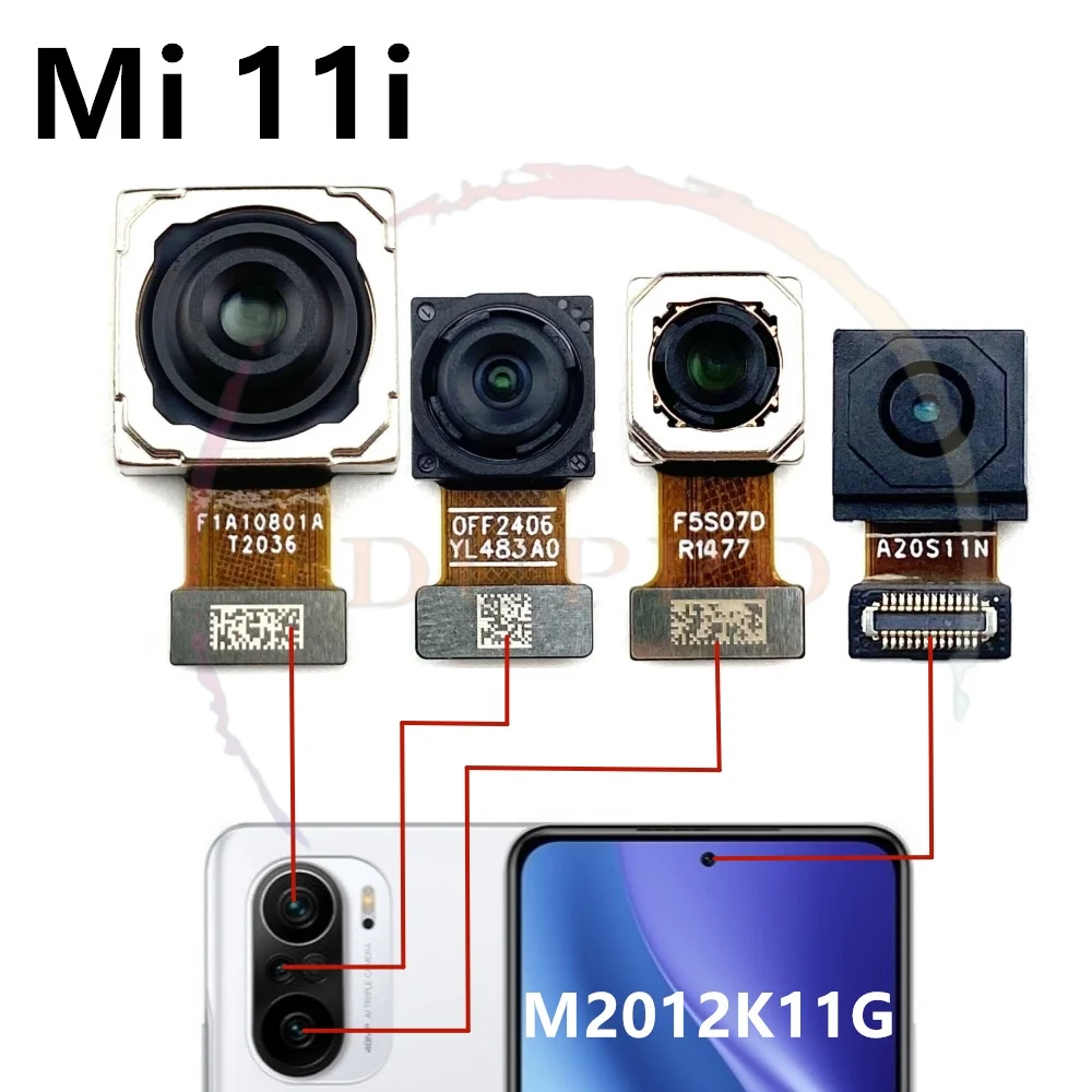 Front Rear Camera For Xiaomi Mi 11i Mi11i Frontal Selfie Wide Main Back Facing Camera Flex Cable Replacement Parts