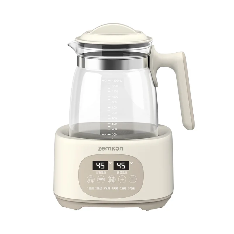 

Glass Thermostatic Pot Baby Milk Warmer Milk Conditioner 1.3L Household Stew Integrated Multi-functional Health Pot