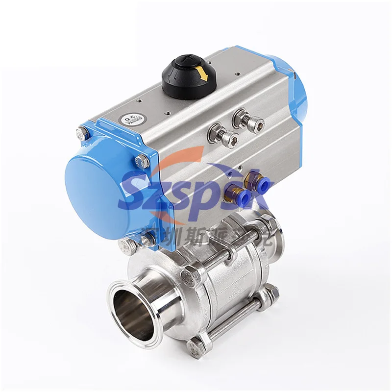 Quick Fit Ball Valve AT Type Three Piece Quick Connect Ball Valve 2205 2207 Ball Valve Q681F Pneumatic