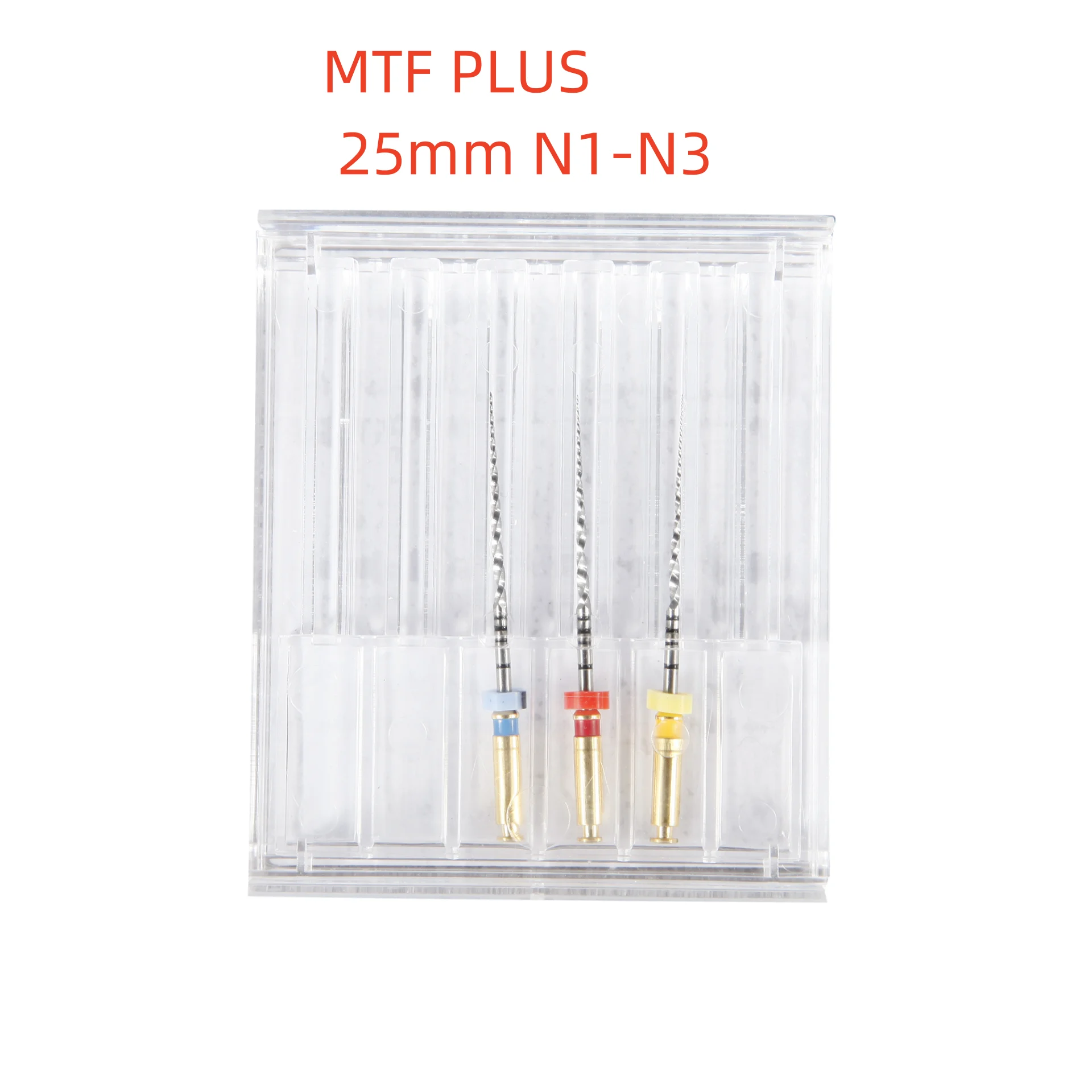 치과 근관 NiTi MTF 팁 파일, 엔진 사용 MTF-PLUS, 25mm N1 N2 N3, 3 개