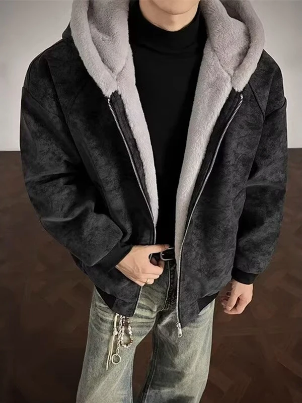 

Harbin Northeast Morder River Anti-Cold Clothes Men's Women's Thiened Cotton Jaet Fce Lined Mountain Eagle Design Casu...