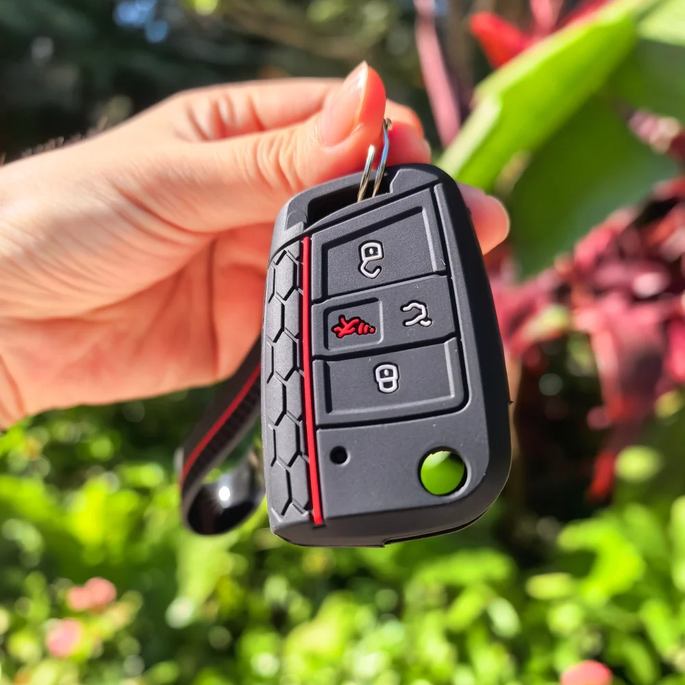 سيليكون المفاتيح مفتاح فوب غطاء ل Volkswagen VW أطلس تيجوان جولف Alltrack SportWagen R Polo E-Golf
