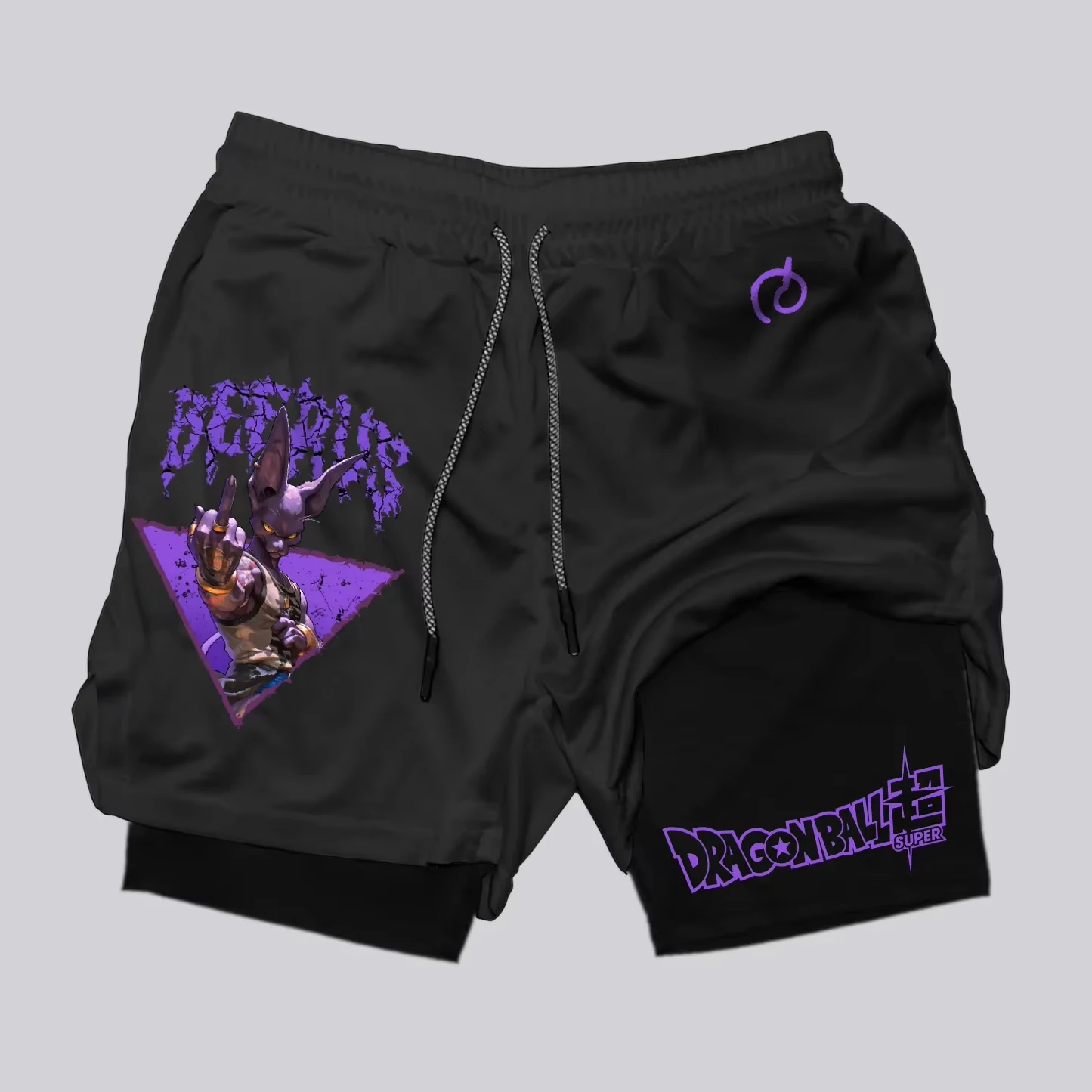 Dragon Ball GOKU bedruckte doppellagige Shorts von Bandai, lockere, atmungsaktive Sportshorts für Herren und Damen im Sommer