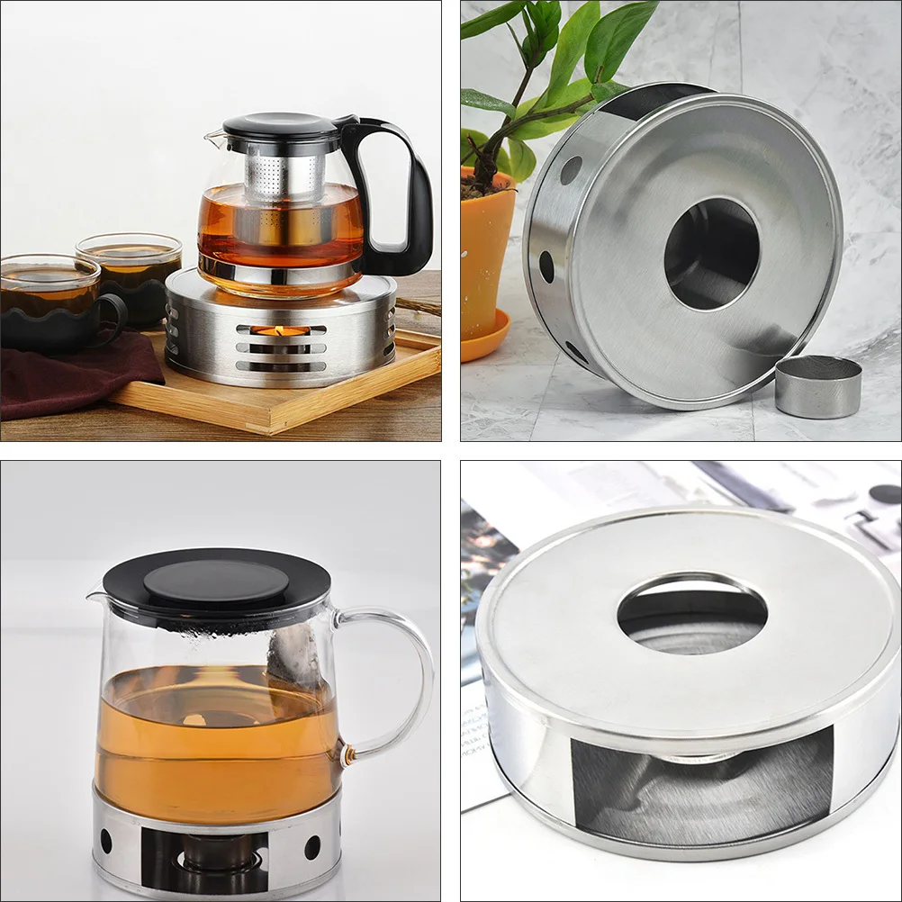 Calentador de tetera para acero inoxidable, calentador de ollas para casa de té, 2 uds.