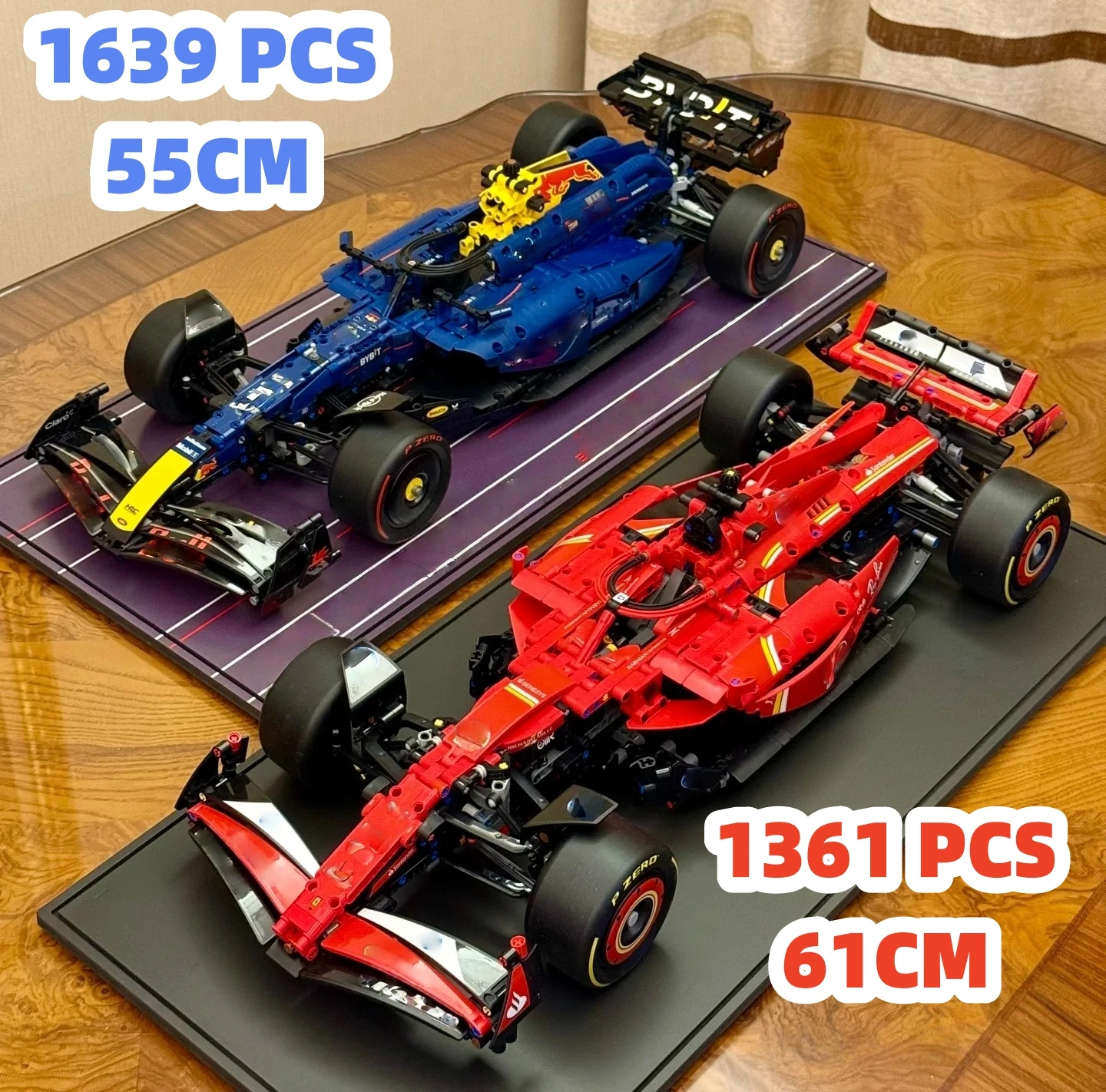 1361 قطعة التقنية SF-24 F1 42207 42206 سباق السيارات أطقم منمذجة مجموعة ميكانيكية بنة نموذج ، الأحمر والأزرق لعبة عيد ميلاد هدية