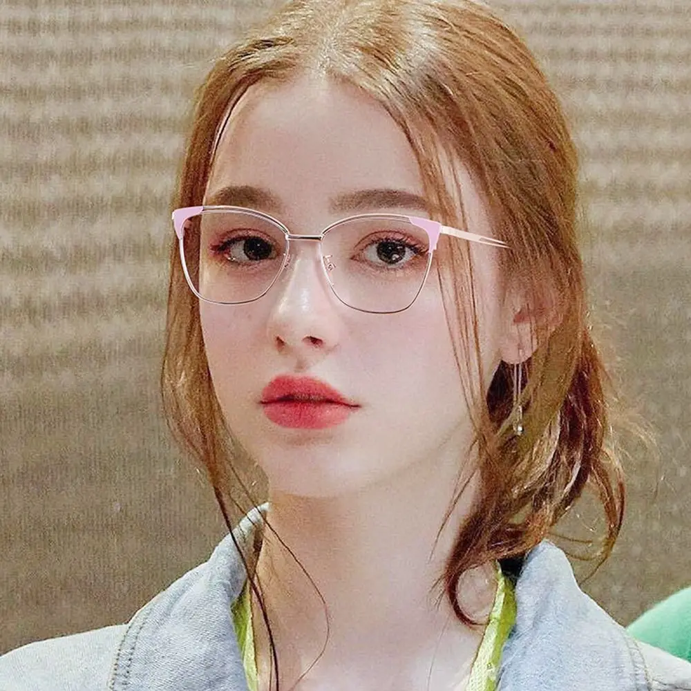 

Classic Blue Ray Blocking Anti-Blue Light Glasses Ultralight Eye Protection Computer Goggles Metal Square Eyeglasses Office