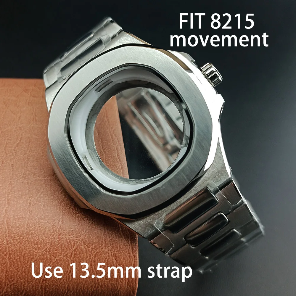 

High-quality M8215 43mm Box Steel Case Mineral Glass Fit M8215 Movement Watch Accessories Watch Parts For Wristwatches