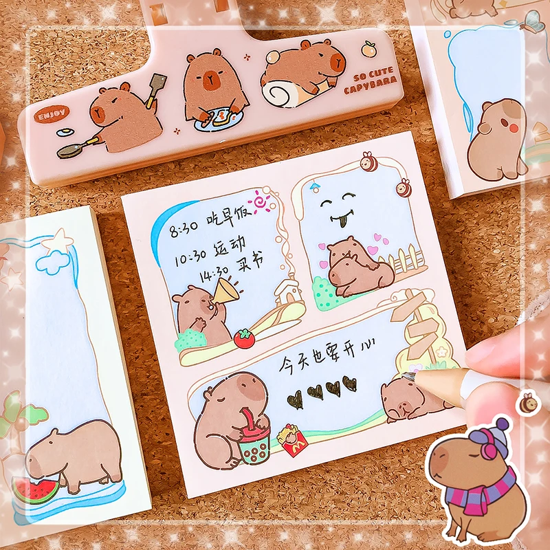 kawaii Stationery office accessories School supplies Capybaramemo pad Notebook Notepad For Daily Notes Pretty Stationery gift