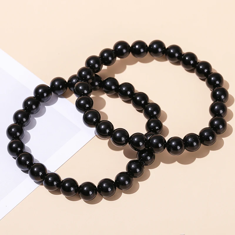 JD Natürliche Schwarze Obsidian Armbänder Fett Relief Fördern Die Durchblutung Anti Angst Gewicht Verlust Armband Frauen Männer Schmuck – Detail 1